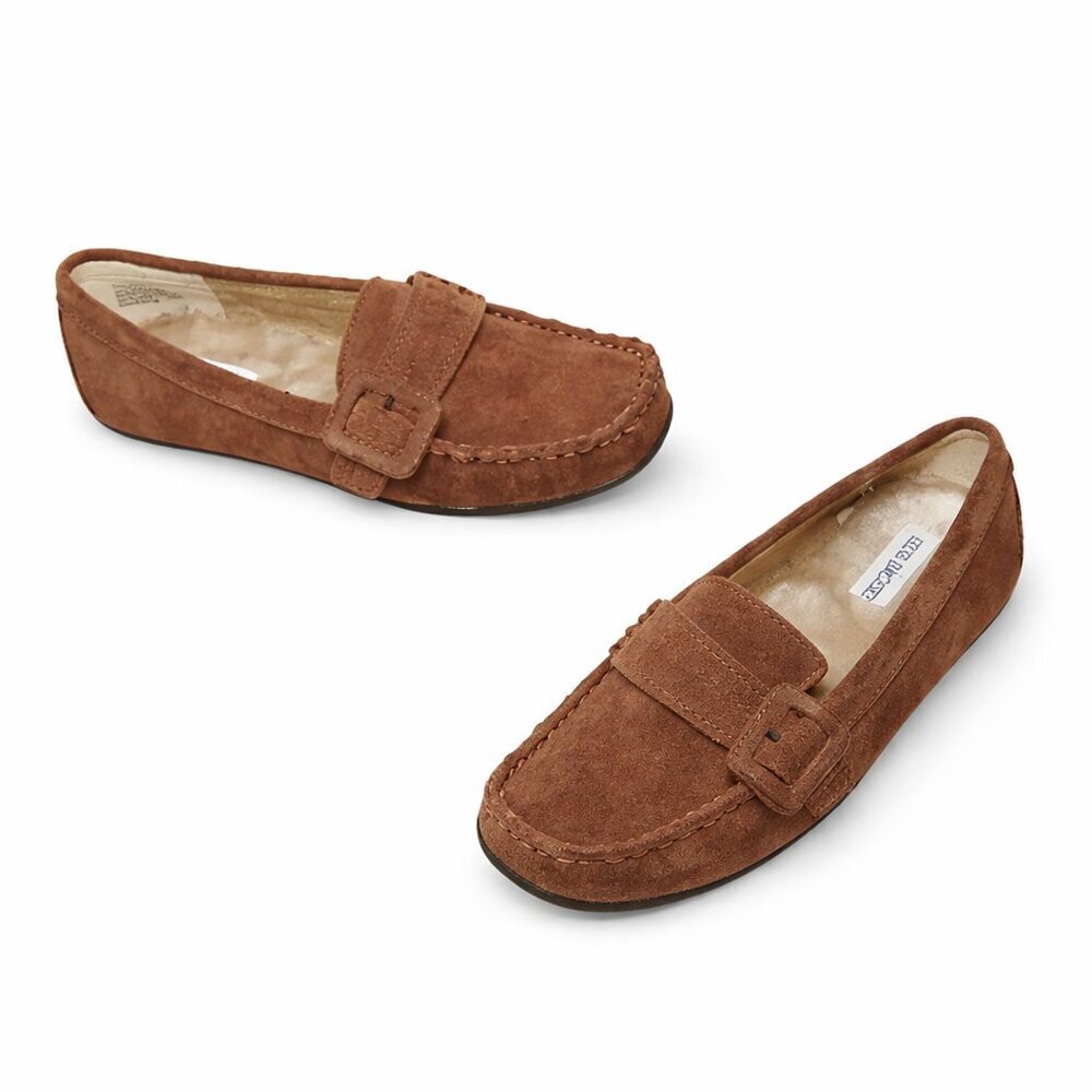 KELSI DAGGER Furry Cowsuede Flats Loafers Size 6M
